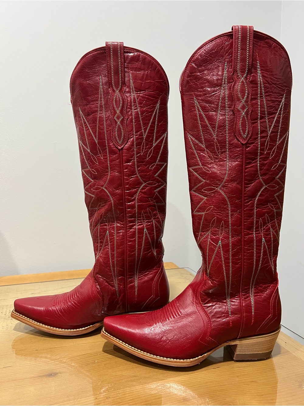 Tecovas The Loretta Leather Western Boots Ruby red goat US 6.5